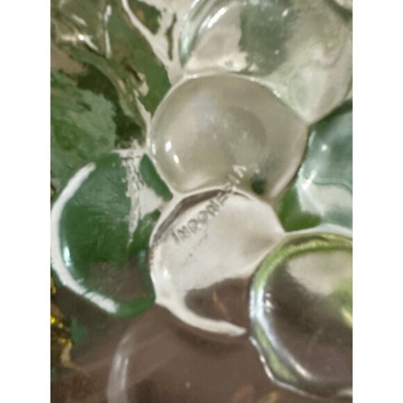 Clear Glass Serving Platter with Grape and Leaf Design - Picture 5 of 8